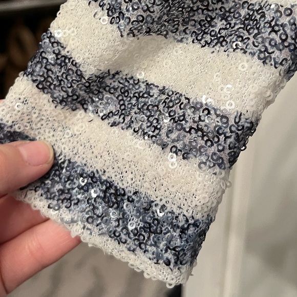 NWT Alice + Olivia Pammy Sequin Striped Dress - Picture 9 of 13